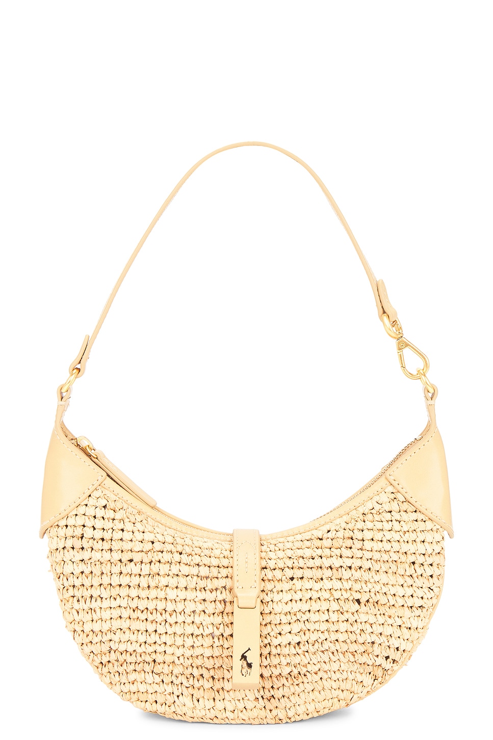 Polo Ralph Lauren — Raffia Leather Mini Shoulder Bag