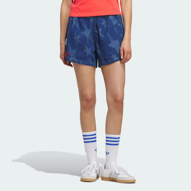 adidas — Denim Graphic Varsity Shorts
