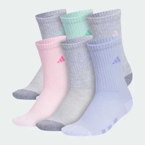 adidas — Athletic Cushioned 6-Pack Crew Socks Kids