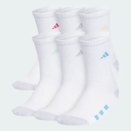 adidas — Athletic Cushioned 6-Pack Crew Socks Kids