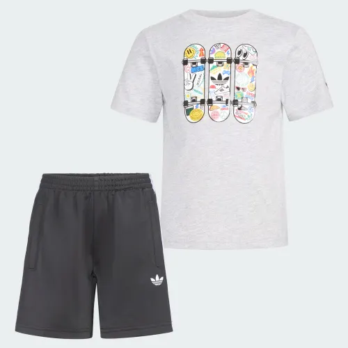 adidas — 3S FIREBIRD SHORT HTR TEE SET