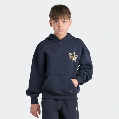 adidas — Long Sleeve Trefoil Graffiti Hooded Pullover
