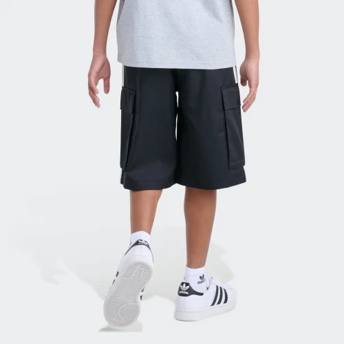 adidas — Originals Elastic Waistband 3-Stripes Cargo Jort