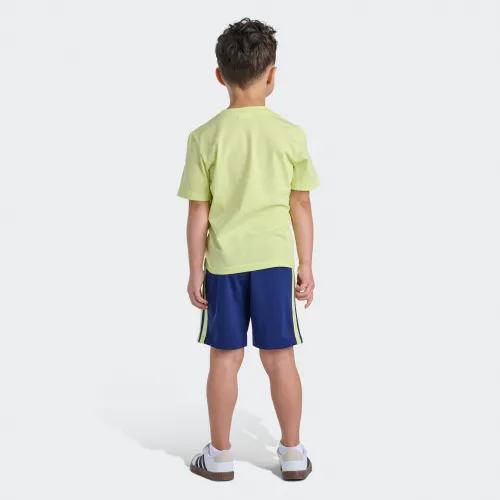 adidas — 2-Piece Short Sleeve Graphic Tee & 3-Stripes Short Set