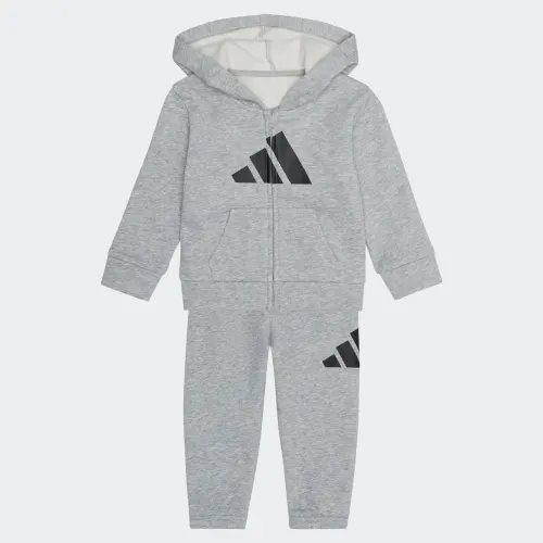 adidas — 2-Piece Long Sleeve Full-Zip Essential Fleece Big Logo Jacket & Jogger Set