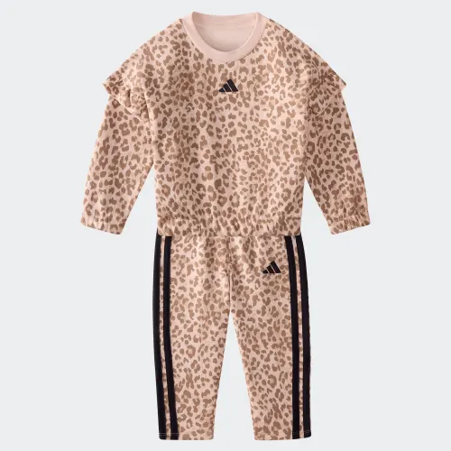 adidas — 2-Piece Long Sleeve Printed Flutter Sleeve Pullover & Barrel Leg Pant Set