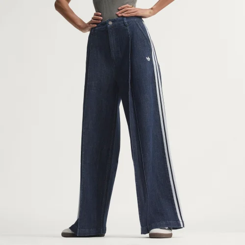 adidas — DENIM PLEATS WIDE LEG PANTS