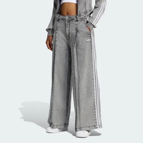 adidas — DENIM PLEATS WIDE LEG PANTS
