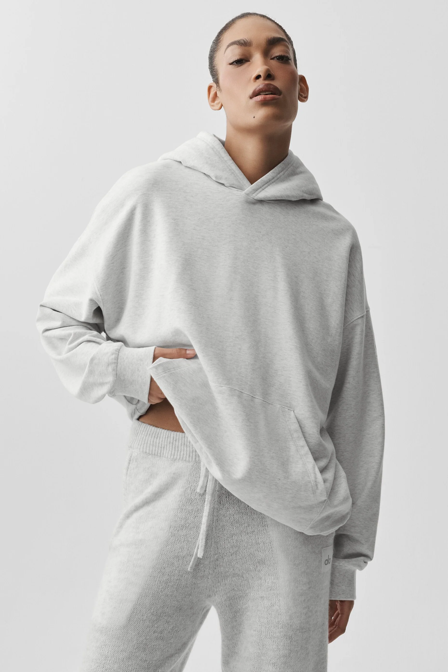 Alo Yoga — Double Take Hoodie - White Heather