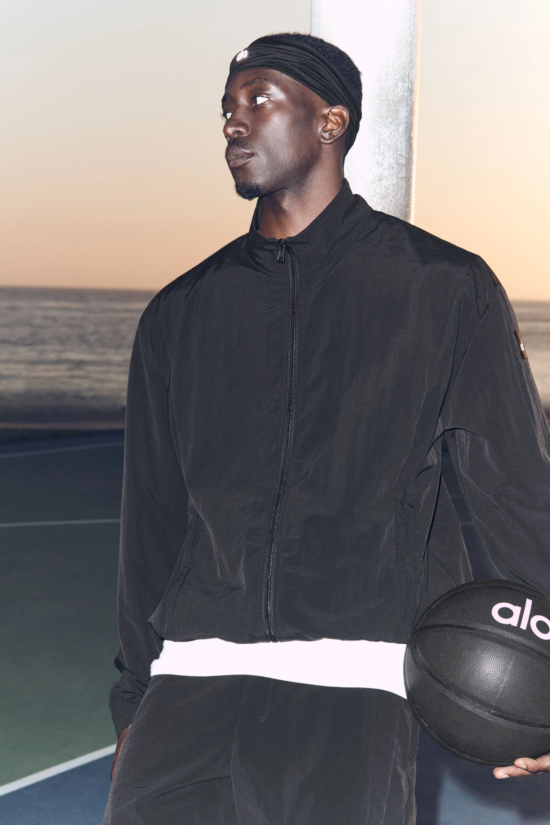 Alo Yoga — Takeaway Track Full Zip Jacket - Titanium