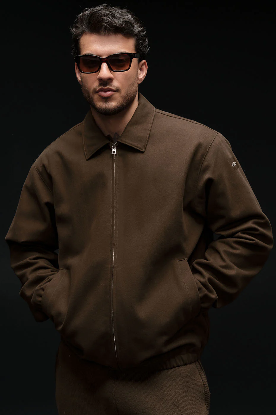 Alo Yoga — Cotton Canvas Coaches Jacket - Burgundy