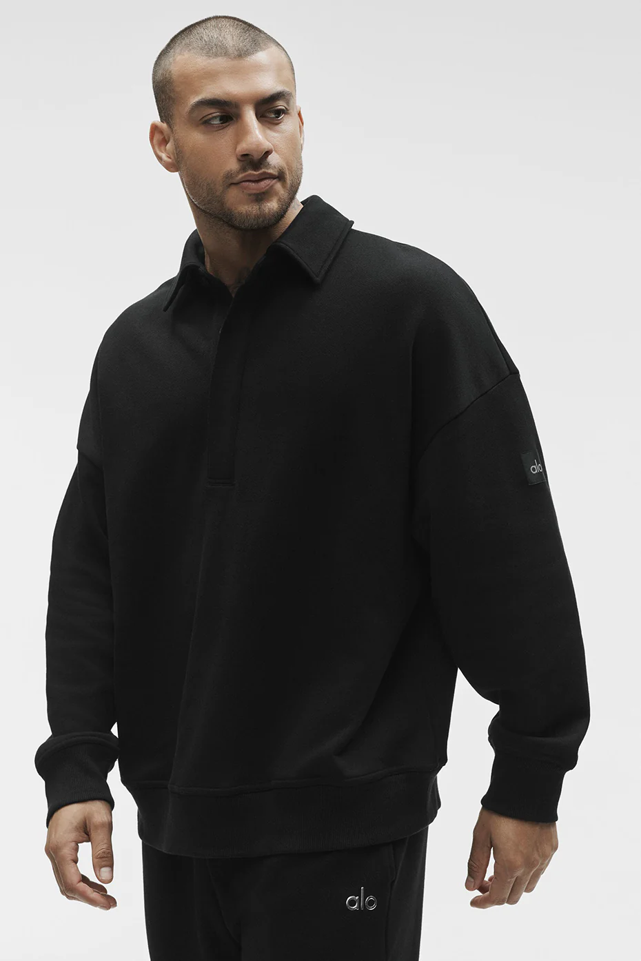 Alo Yoga — Take It Easy Long Sleeve Henley Pullover - White