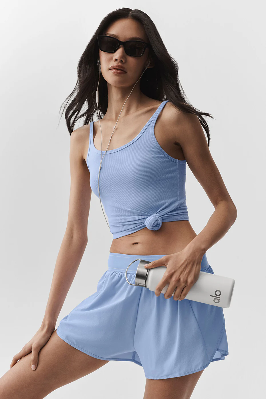 Alo Yoga — Ribbed Adore Tank - Light Provence Blue