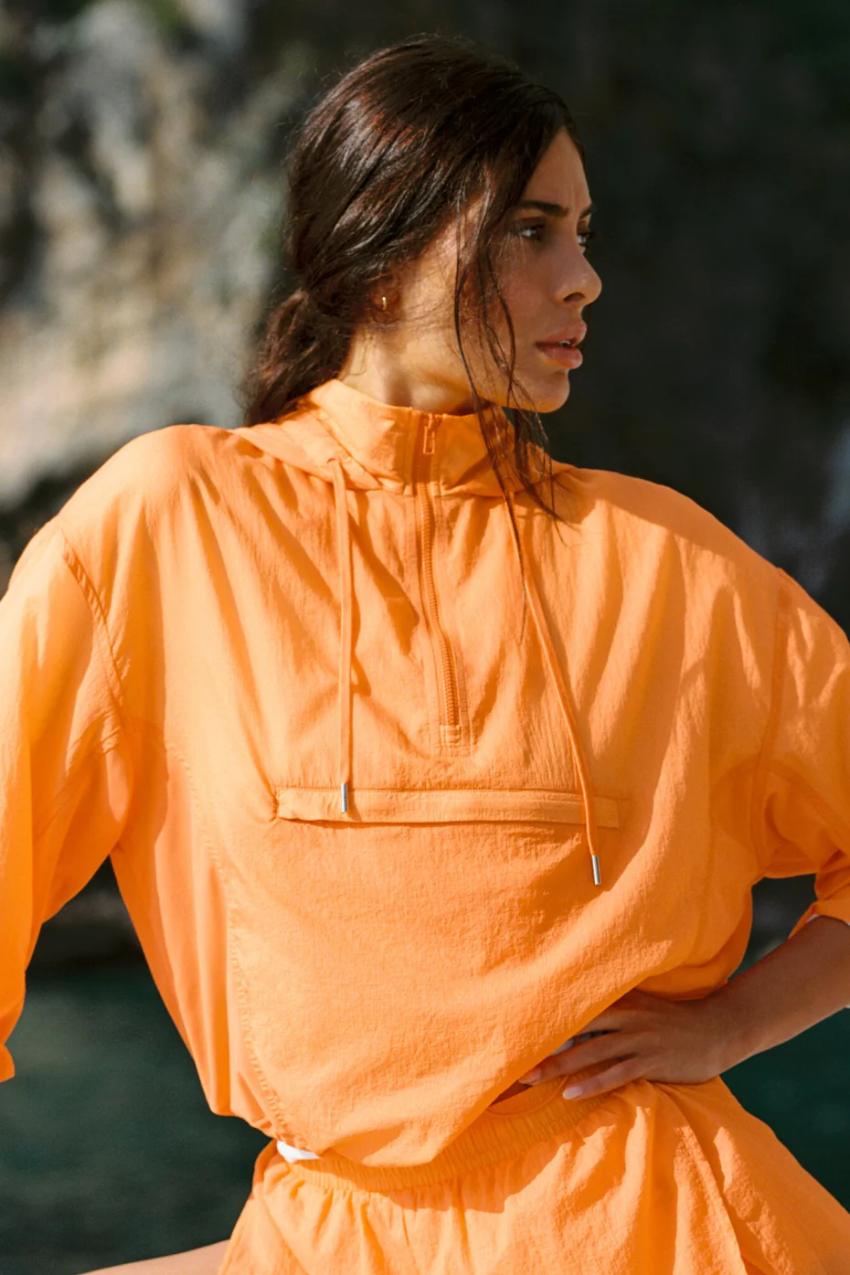 Alo Yoga — 1/4 Zip Go Time Pullover - Satsuma Breeze