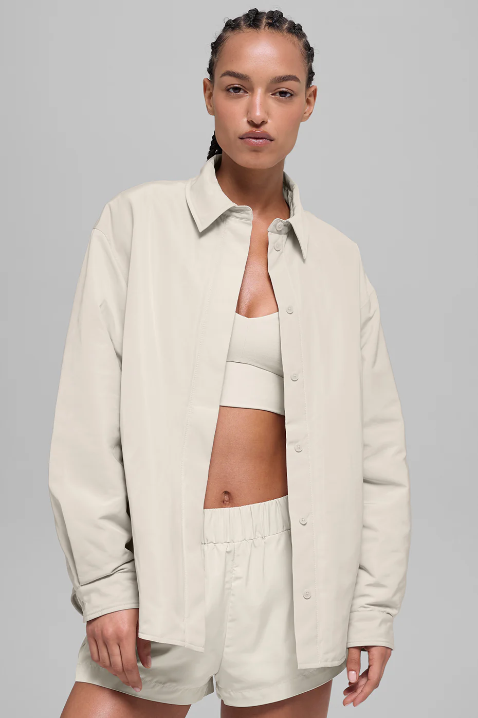 Alo Yoga — Socialite Shacket - Bone