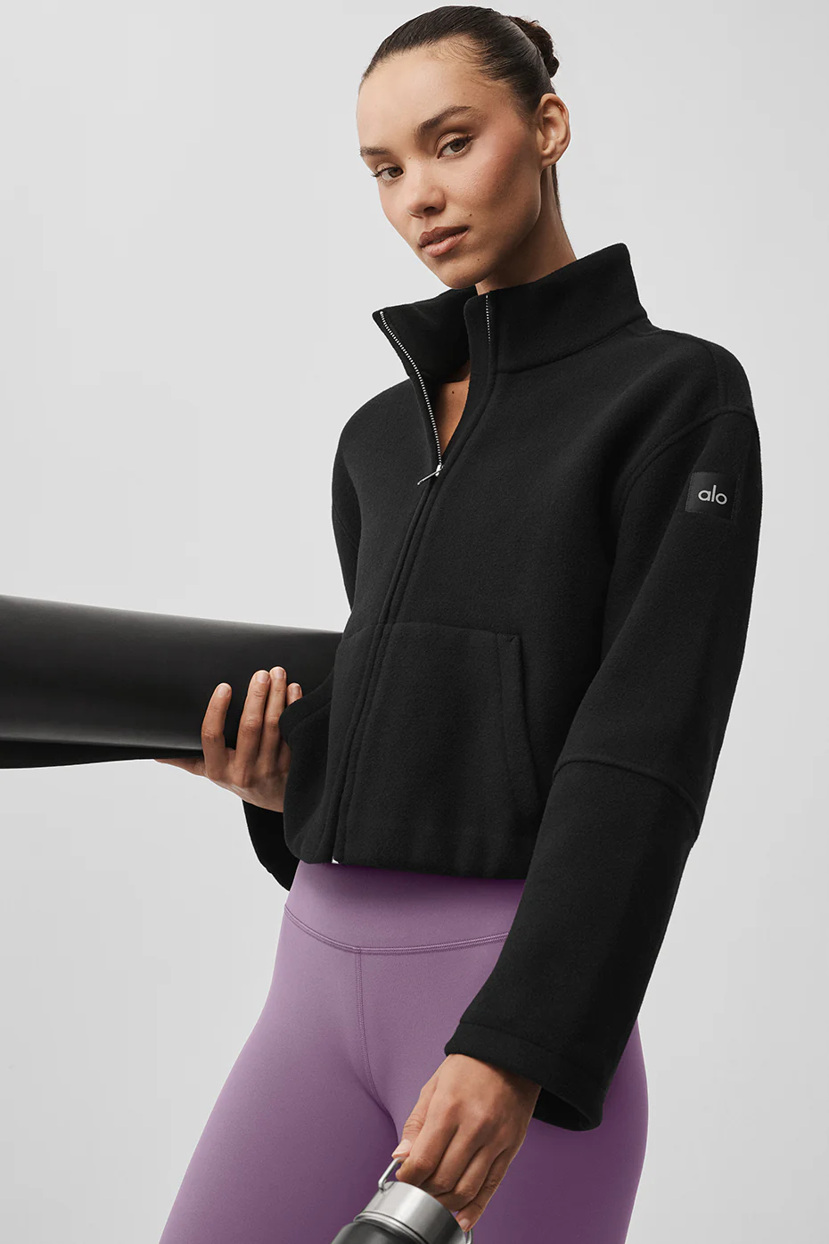 Alo Yoga — Double Face Wool City Girl Jacket - Espresso