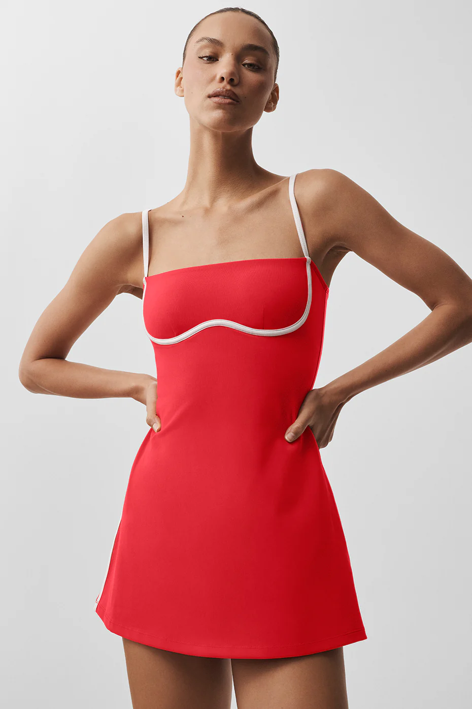 Alo Yoga — Airbrush Streamlined Dress - Candy Heart Pink/White