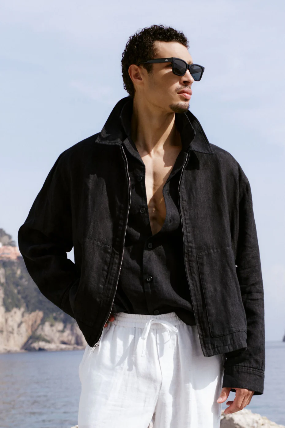 Alo Yoga — Linen Days Full Zip Jacket - Black
