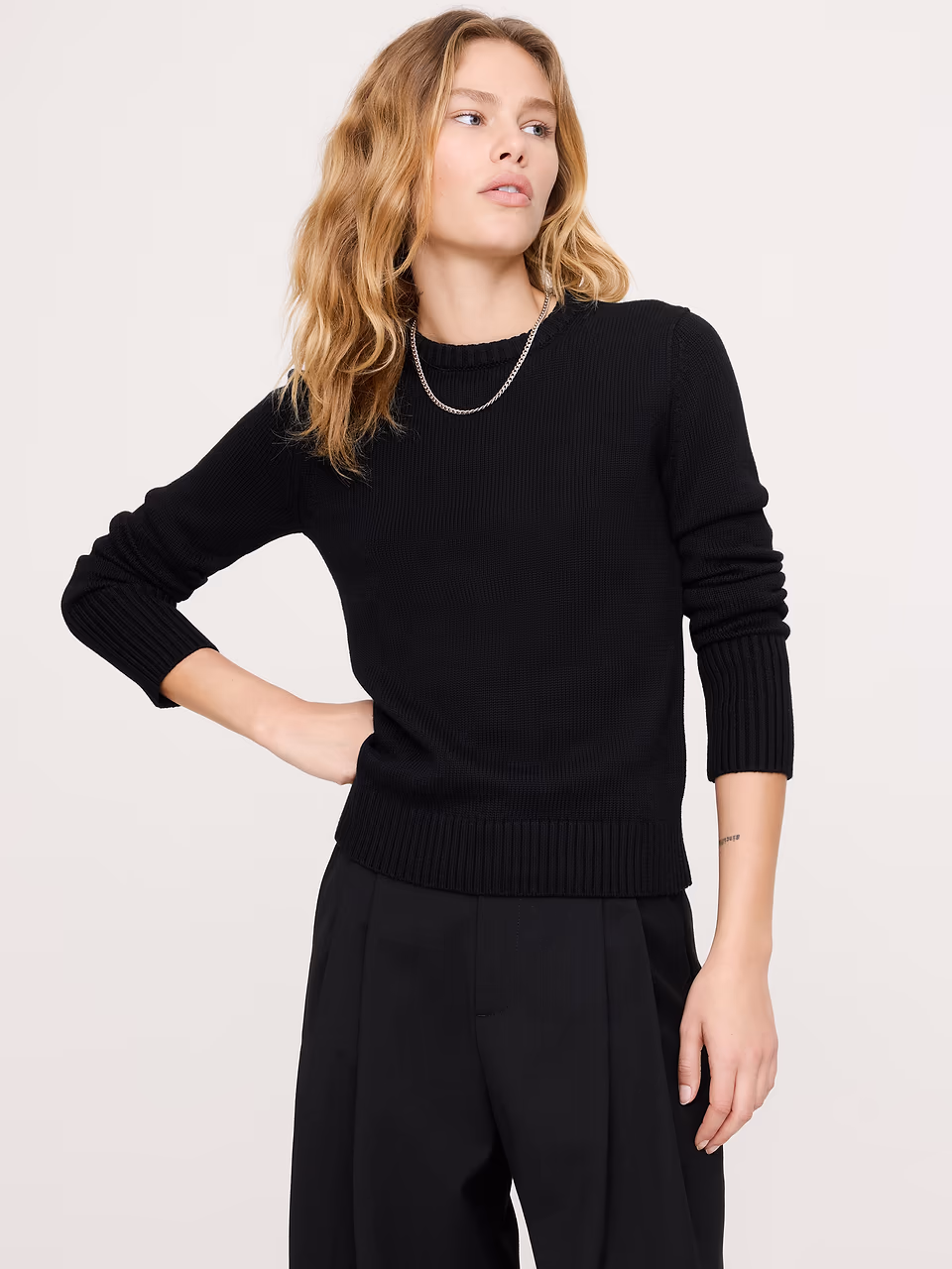Banana Republic — Larkspur Cotton-Silk Crew-Neck Sweater