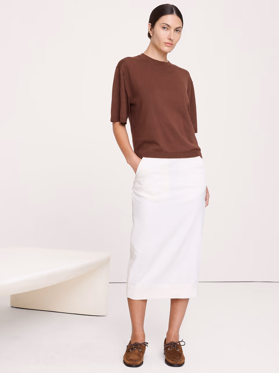 Banana Republic — Larkspur Cotton-Silk Sweater Tee