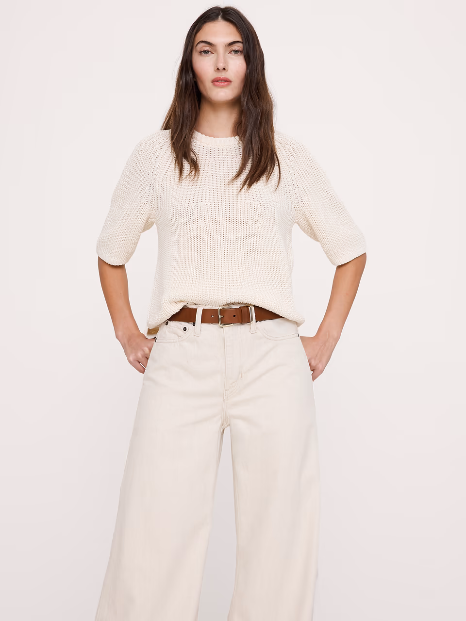 Banana Republic — Cotton Puff-Sleeve Sweater