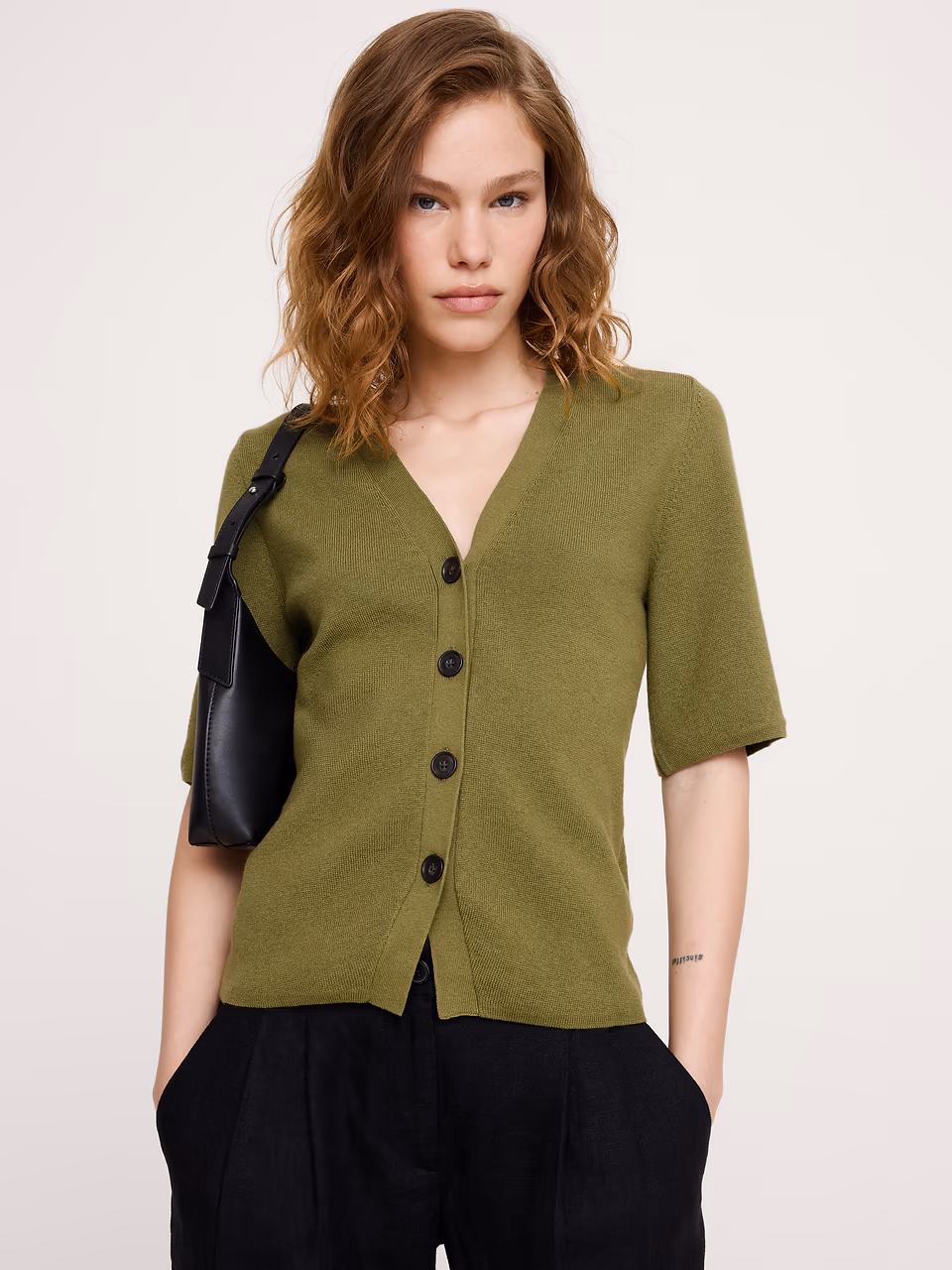 Banana Republic — Larkspur Cotton-Silk Short-Sleeve Cardigan