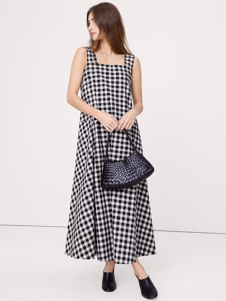 Banana Republic — Square-Neck Apron Maxi Dress
