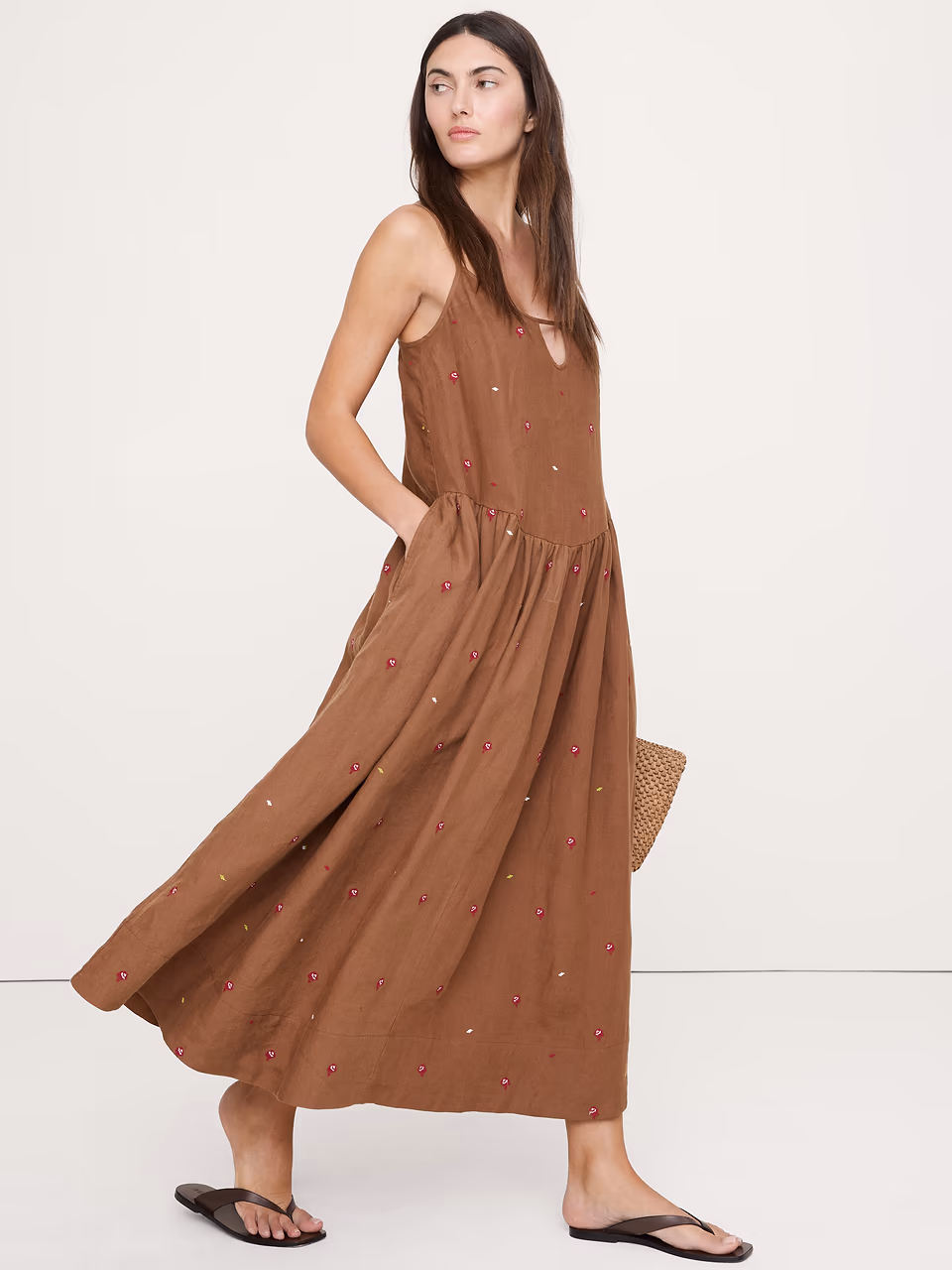 Banana Republic — Linen Drop-Waist Maxi Dress