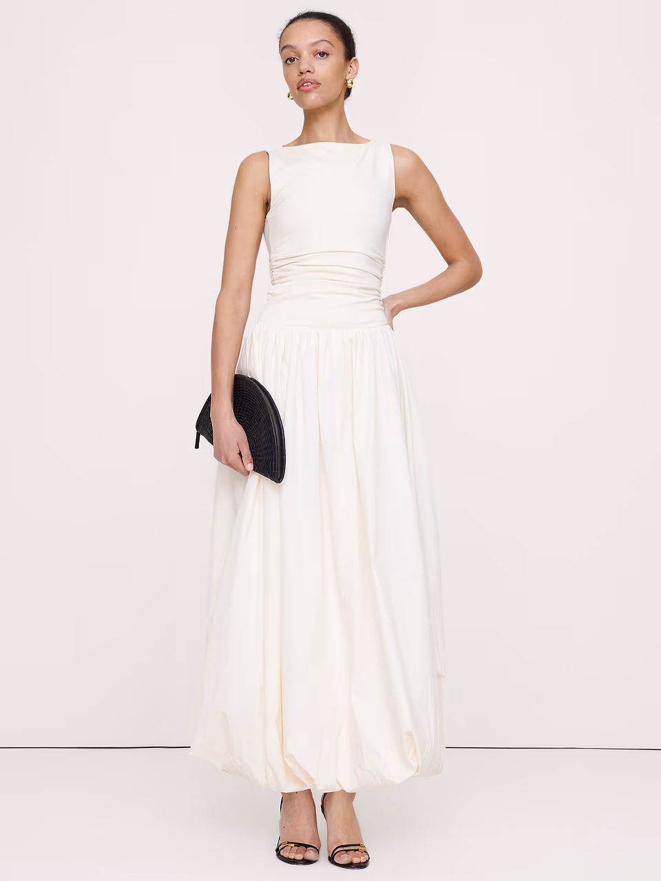 Banana Republic — Jersey + Cotton Poplin Bubble-Hem Dress