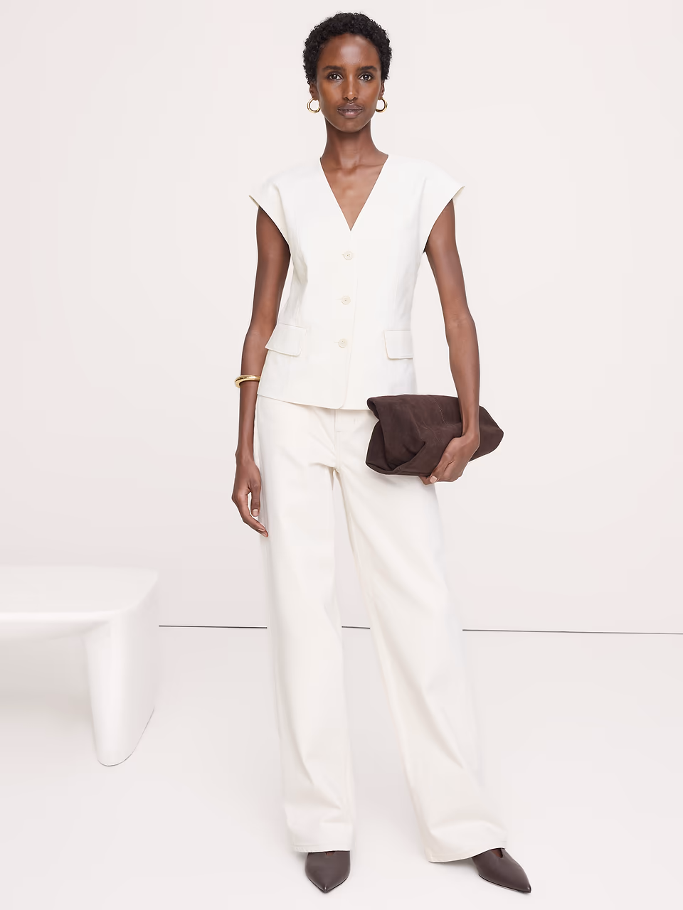Banana Republic — Stretch Linen-Viscose Vest