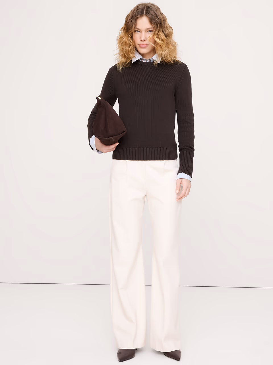 Banana Republic — High-Rise Wide-Leg Drapey Ponte Pull-On Pant