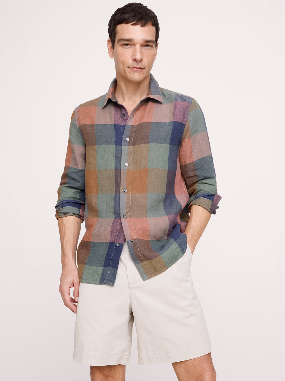 Banana Republic — Archive Reissue Standard-Fit Plaid Linen Shirt