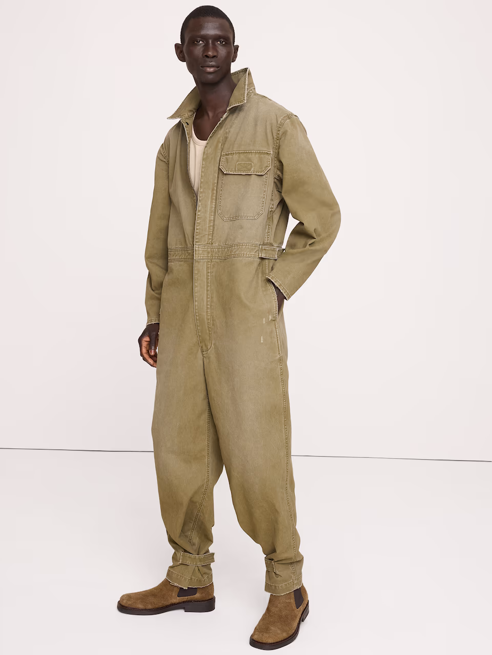 Banana Republic — Cotton Twill Utility Jumpsuit