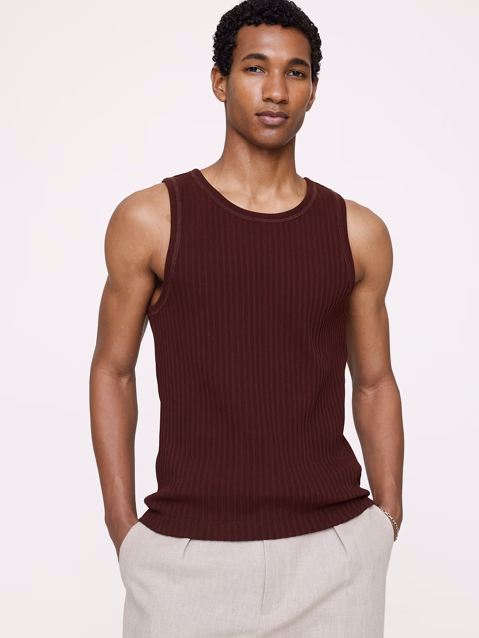 Banana Republic — Ribbed Stretch-Cotton Tank