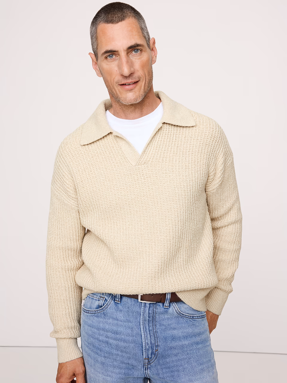 Banana Republic — Chunky Cotton-Blend Sweater Polo