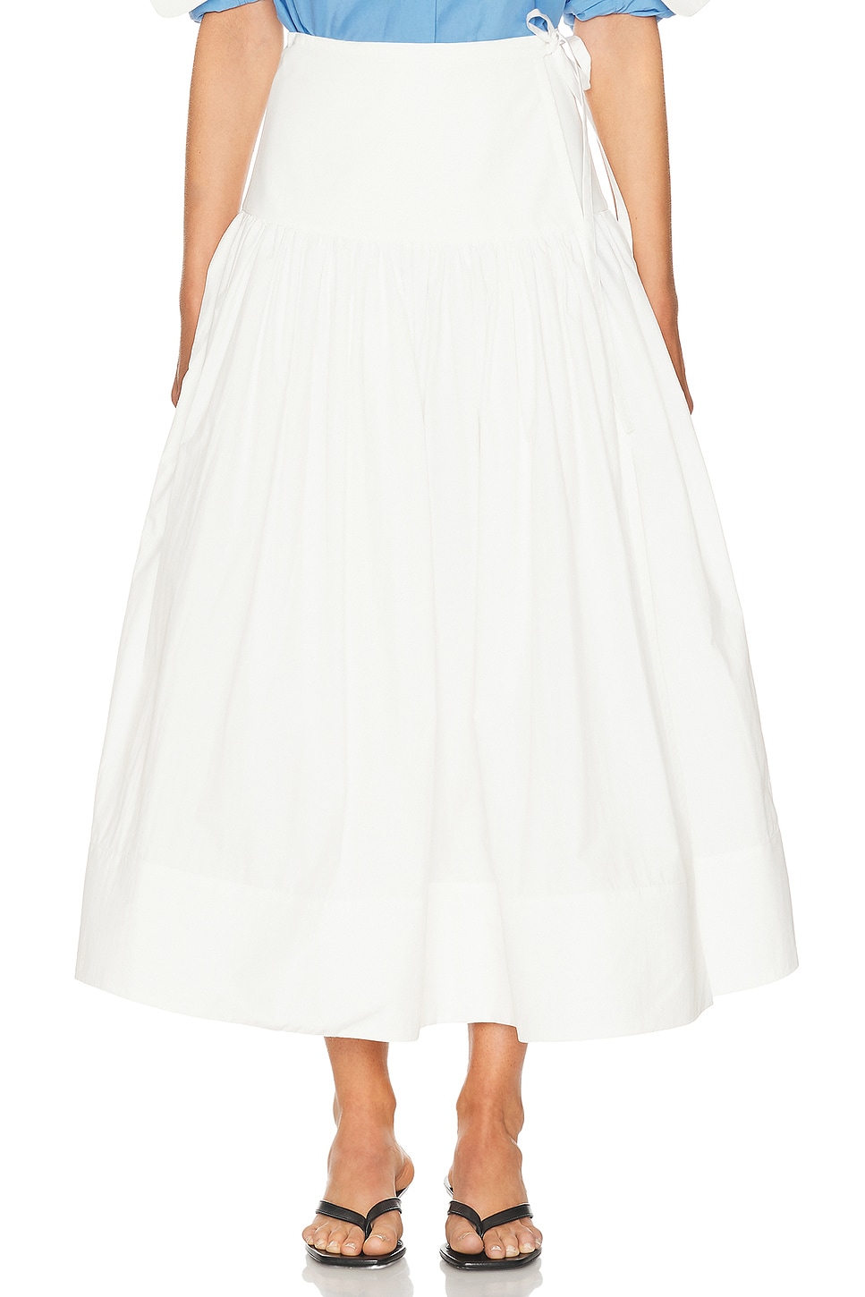 Helsa — Midi Wrap Skirt in Tech Poplin