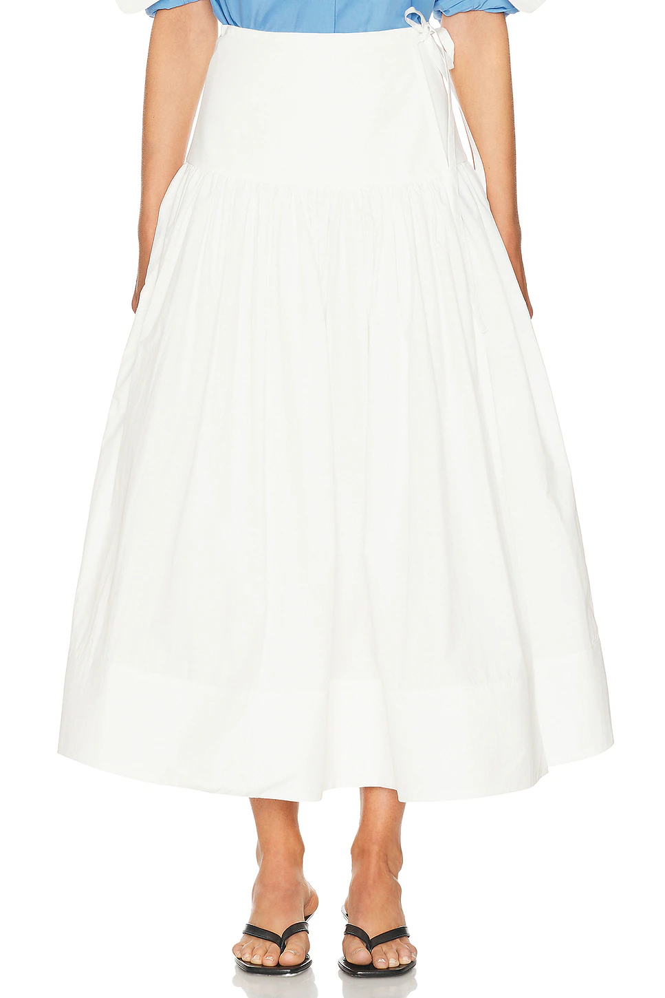 Helsa — Midi Wrap Skirt in Tech Poplin