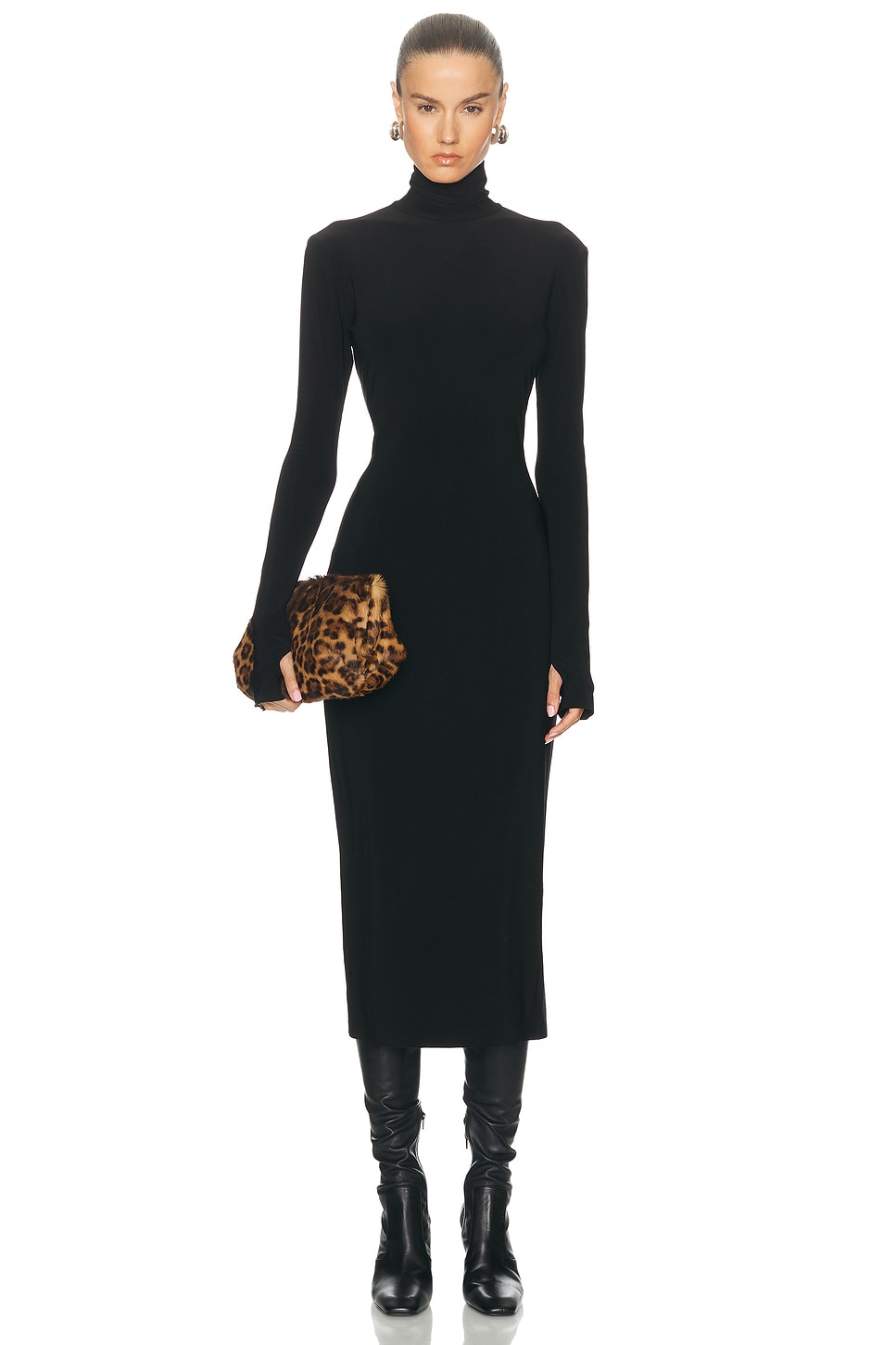 Norma Kamali — Long Sleeve Turtleneck Dress