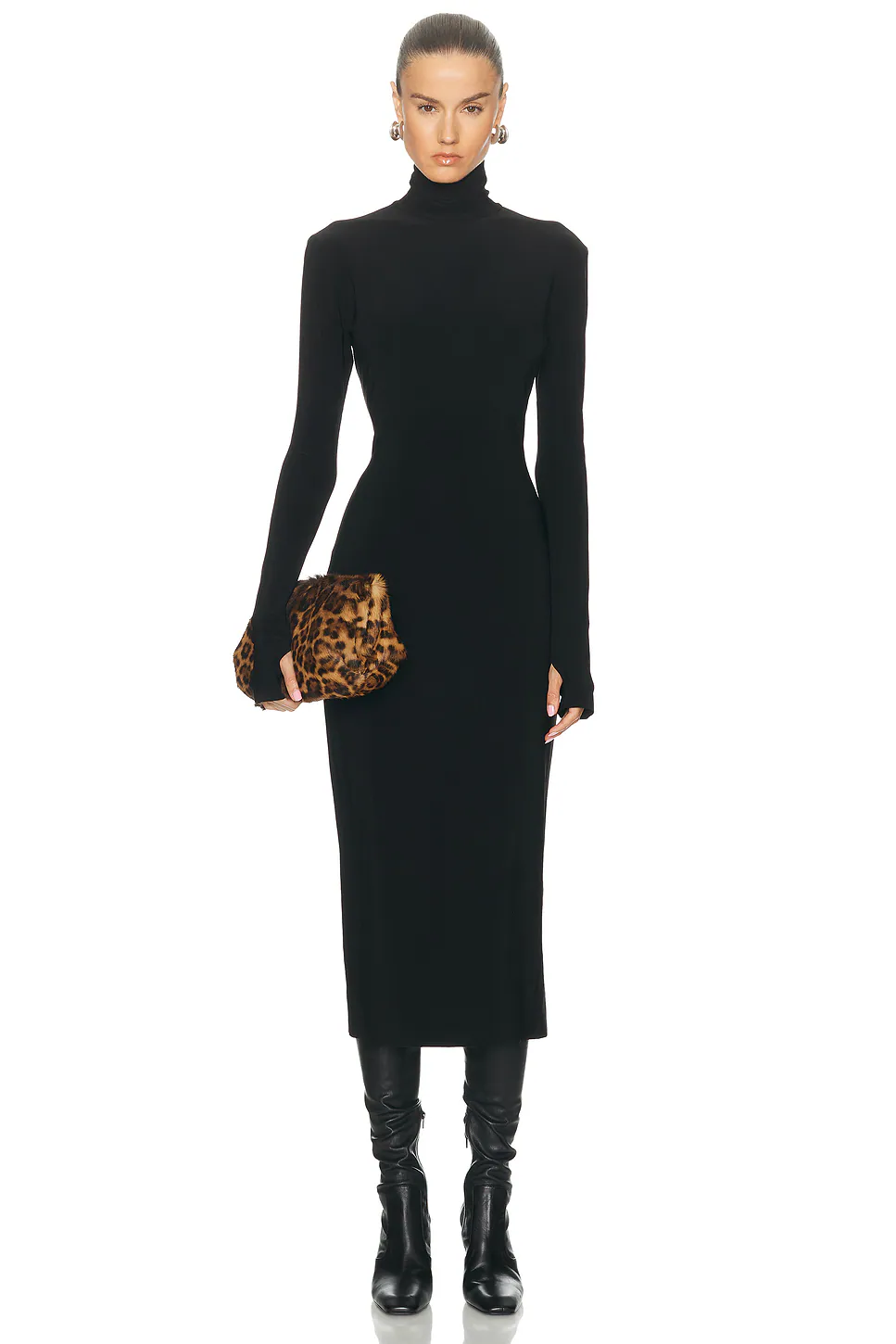 Norma Kamali — Long Sleeve Turtleneck Dress
