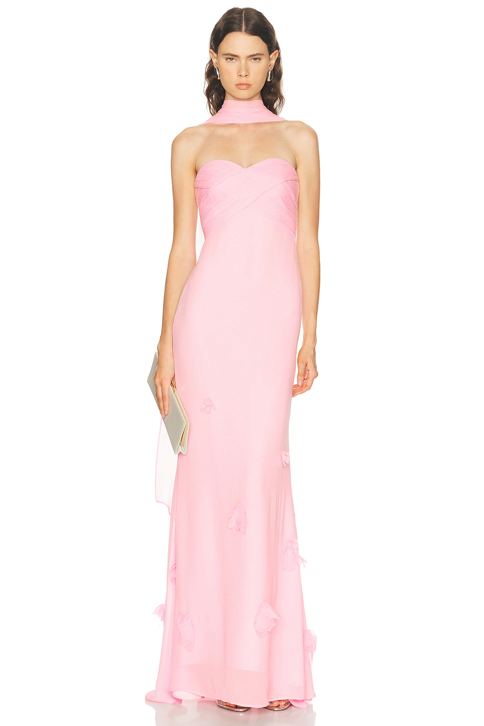 self-portrait — Georgette Scarf Maxi Dress