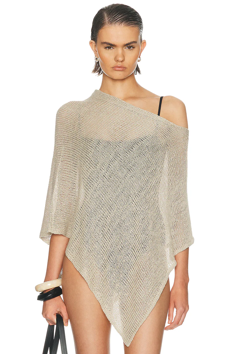 Enza Costa — Linen Open Knit Poncho