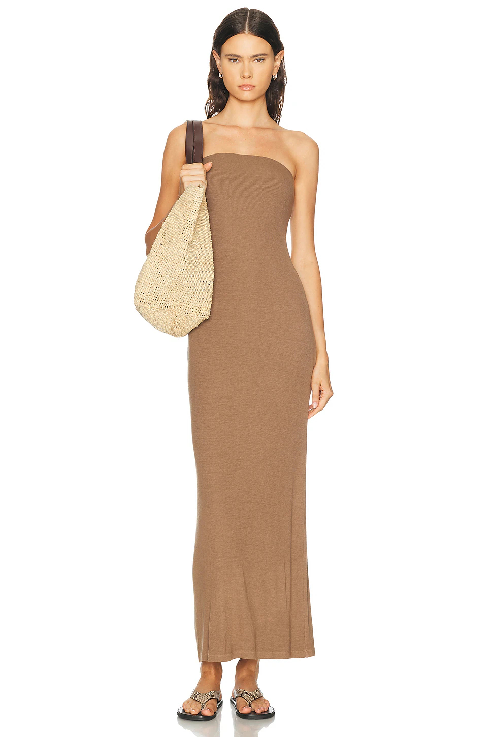 Enza Costa — Silk Rib Strapless Fluid Dress