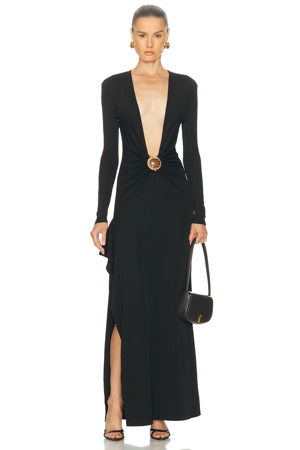 Christopher Esber — Mineral Stone Cascade Long Sleeve Dress