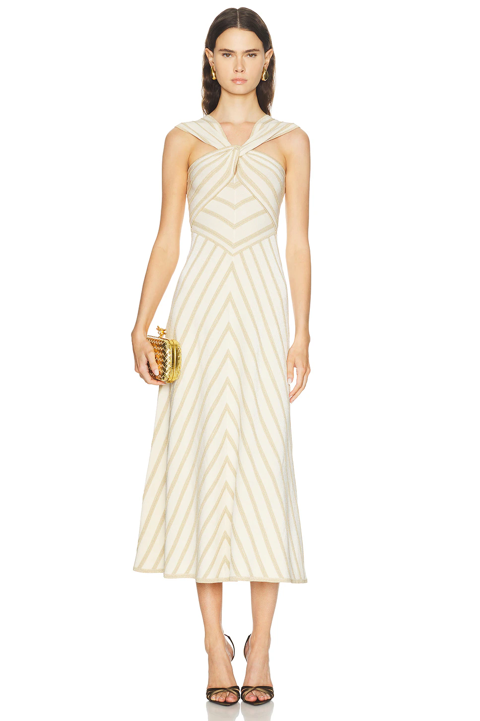 Zimmermann — Luna Metallic Halter Dress