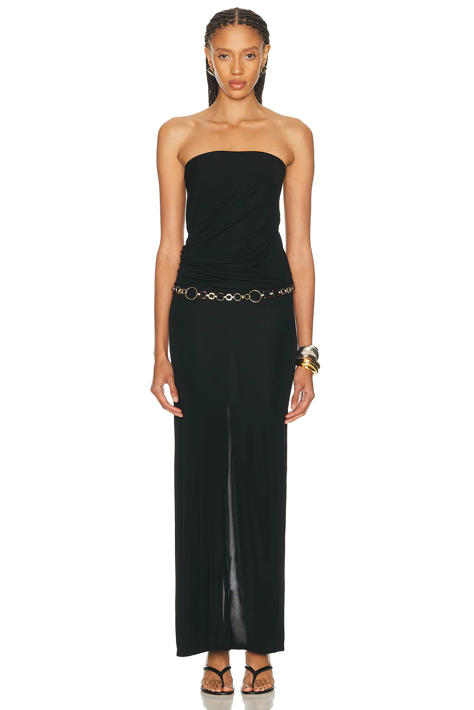 Christopher Esber — Tortoise Chain Link Strapless Drape Dress