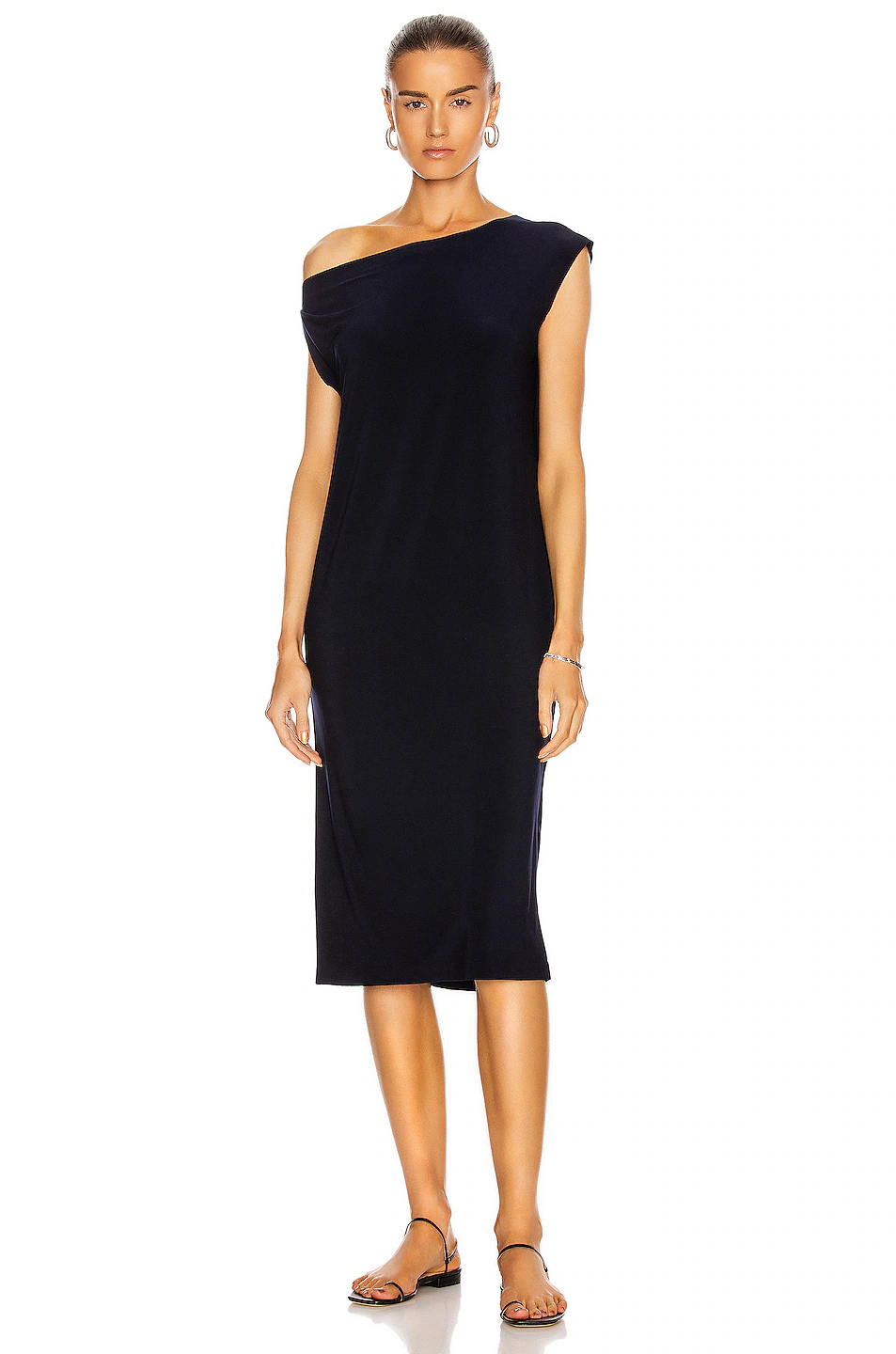 Norma Kamali — Drop Shoulder Dress in Midnight