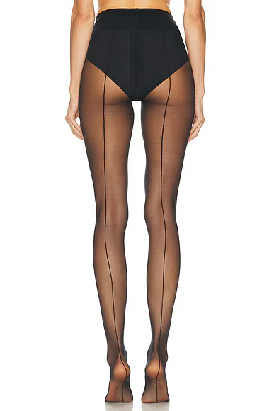 Wolford — Individual 10 Back Seam Polyamide-Blend Tights in Black