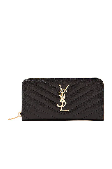 Saint Laurent — Monogramme Zip Wallet in Black