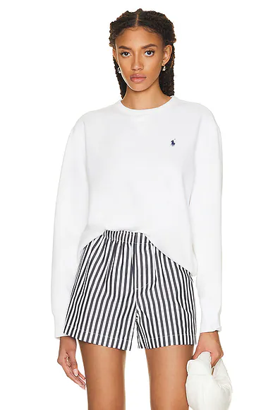 Polo Ralph Lauren — RL Fleece Crewneck Sweatshirt in White