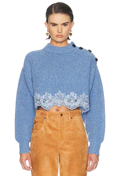 Chloe — Cropped Sweater in Breezy Blue